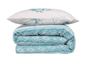 Set Lenjerie de pat double, 100% Bumbac Ranforce, Verde, 220x160 cm, detaliu produs