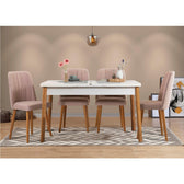 Set Masa Bucatarie și scaune (5 bucăți) Santiago 0900, Stejar, 120x75x75 cm