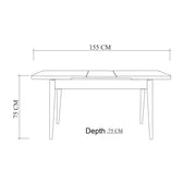 Set Masa Bucatarie și scaune (5 bucăți) Santiago 0900, Stejar, 120x75x75 cm