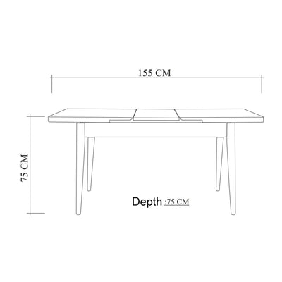 Set Masa Bucatarie și scaune (5 bucăți) Santiago 0900, Stejar, 120x75x75 cm