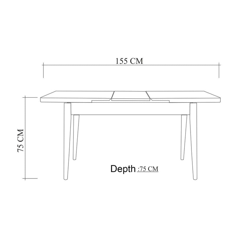 Set Masa Bucatarie și scaune (5 bucăți) Santiago 0900, Stejar, 120x75x75 cm