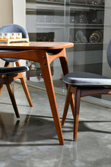 Set Masa Bucatarie și scaune (5 bucăți) Touch Wooden, Nuc, 160x75x80 cm