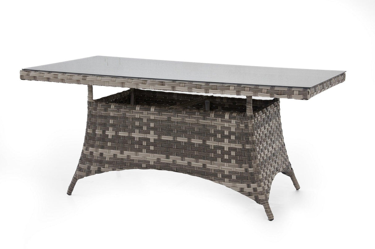 Set masă și scaune de grădină (7 bucăți) Vivaldi - Grey, Gri, 160x75x90 cm