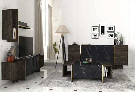 Set Mobila Sufragerie Meryem 2, 4 piese, Negru, 103x60x37 cm