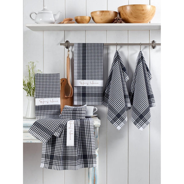 Set Prosoape de Bucatarie (10 bucăți), Negru, 65x45 cm