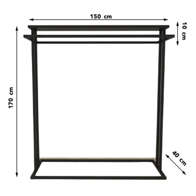 Suport/Stander Umerase Effenberg cu Raft si 2 Umerase, Crem, 100 X 170 X 40 Cm
