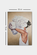 Tablou Canvas Bujor Alb, Multicolor, 70 x 50 cm