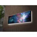 Tablou Canvas cu Led Stele Semiha fara Priza, Multicolor, 90x30 cm
