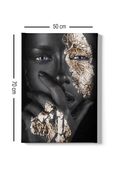 Tablou Canvas Femeie Afracian, Multicolor, 70 x 50 cm