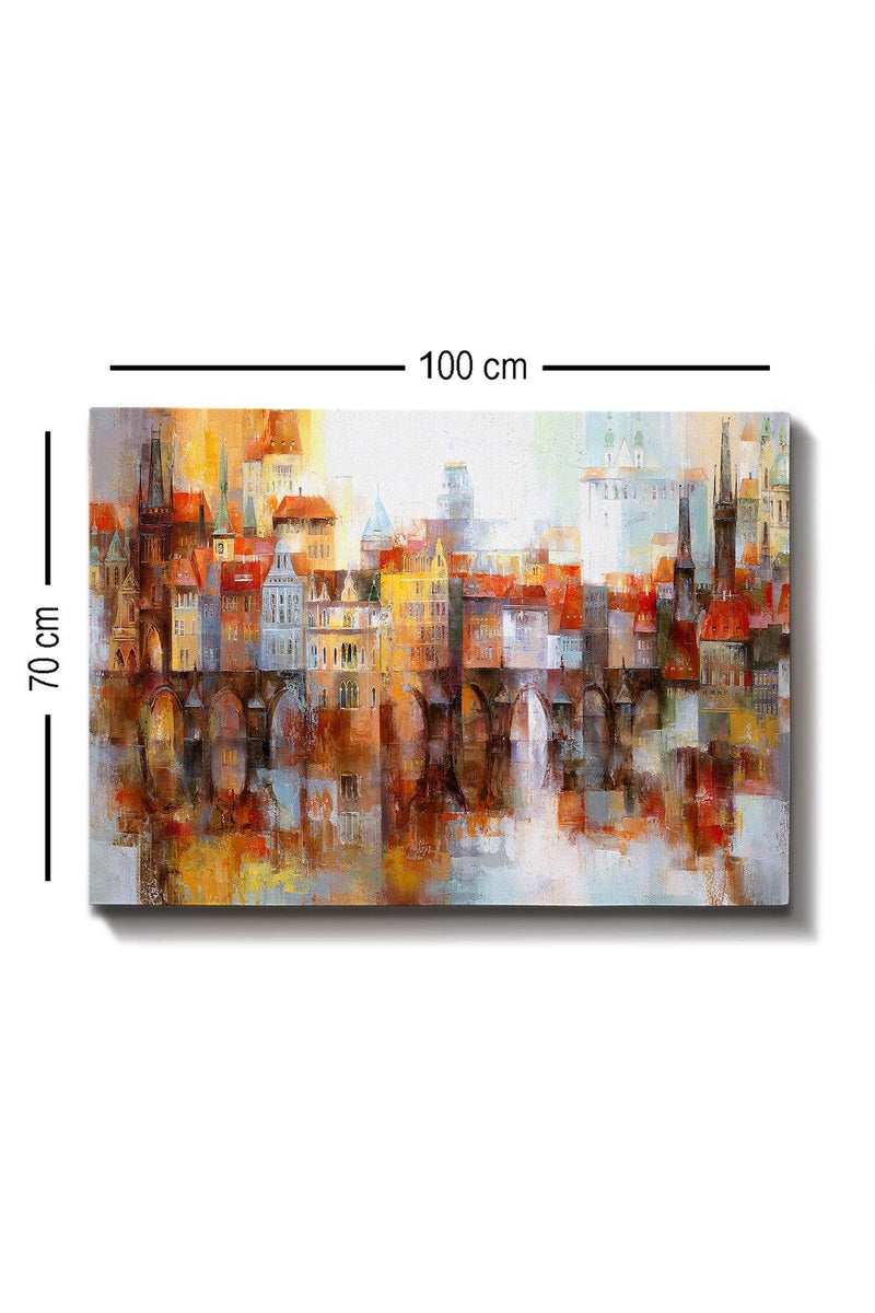 Tablou Canvas Sighisoara , Multicolor, 100 x 70 cm