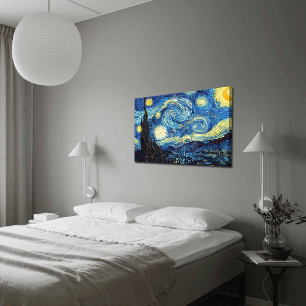 Tablou Canvas Van Gogh Noapte instelata, Multicolor, 100x70 cm