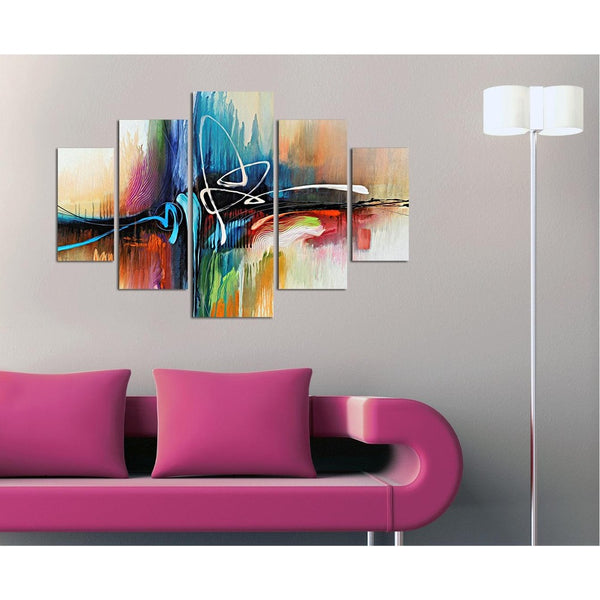 Tablou MDF ( 5 buc ) Miracle, Multicolor, 56x92 cm
