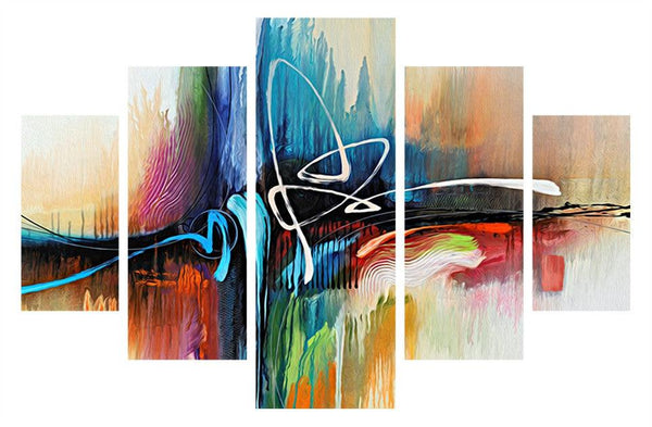 Tablou MDF ( 5 buc ) Miracle, Multicolor, 56x92 cm