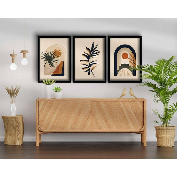 Tablou MDF cu rame (3 bucăți) 3P3853NISCT-003, Multicolor, 538 cm, 38x53 cm
