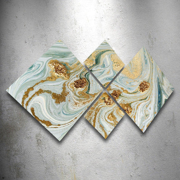 Tablou MDF Iluzion, 4 bucati, Multicolor, 115x60 cm