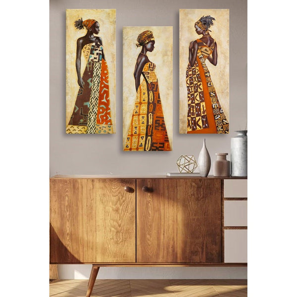 Tablou MDF Lusaka, 3 bucati, Multicolor, 50x70 cm