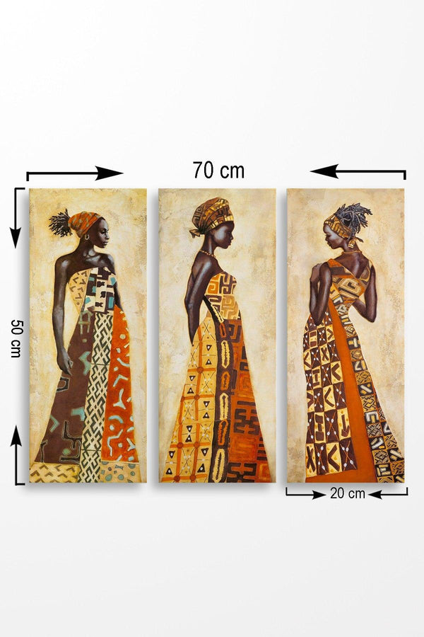 Tablou MDF Lusaka, 3 bucati, Multicolor, 50x70 cm