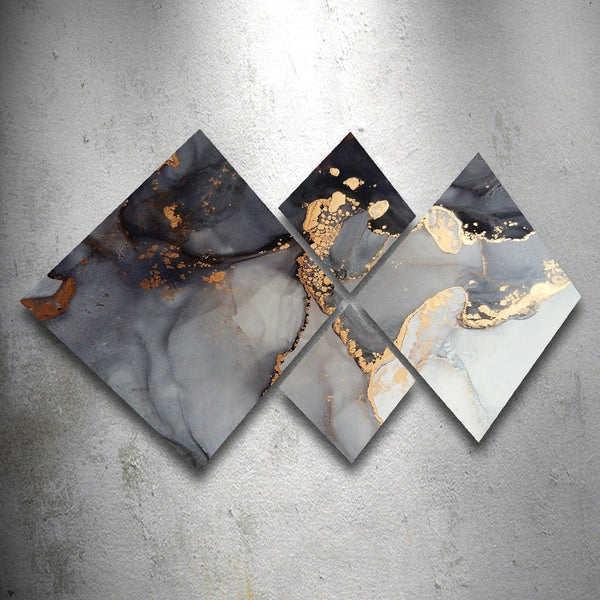 Tablou MDF Noapte, Alb - Gri, 115x60 cm